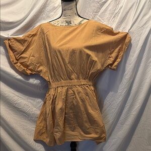 Free People Brown Relaxed Short Sleeve Tunic dress